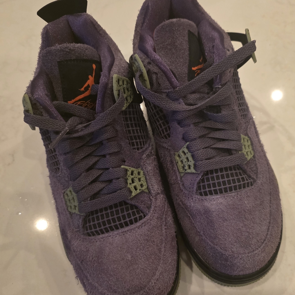 Brand New Never Worn!! Size 8 Air Jordan 4 Retro Mid Canyon Purple Suede - Picture 12 of 14